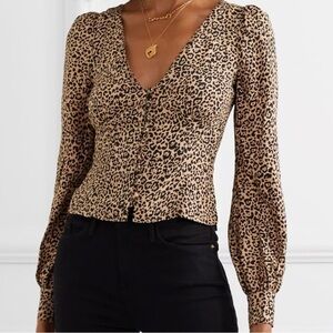 Reformation Leopard Print Top